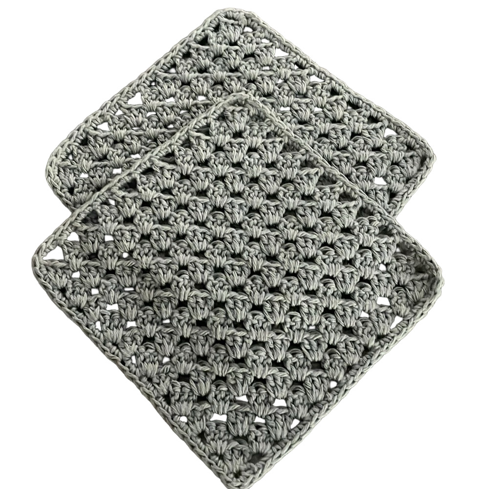 Crochet Washcloths, Dishcloths, Hot Pads, Trivets - Set of 2 100% Cotton - Picture 2 of 5
